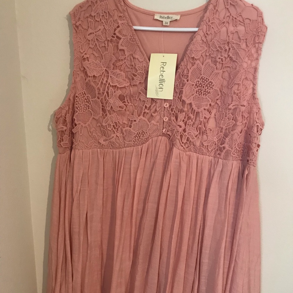 Plus size pink dress 3x